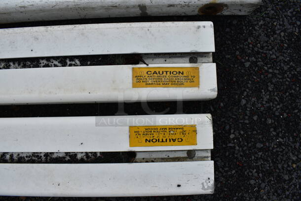 ALL ONE MONEY! Lot of 2 NEVER USED Kwikgoal Metal White Frames For Soccer Nets. BUYER MUST REMOVE. 280.5x100x93. (stadium) - Image 7 of 12