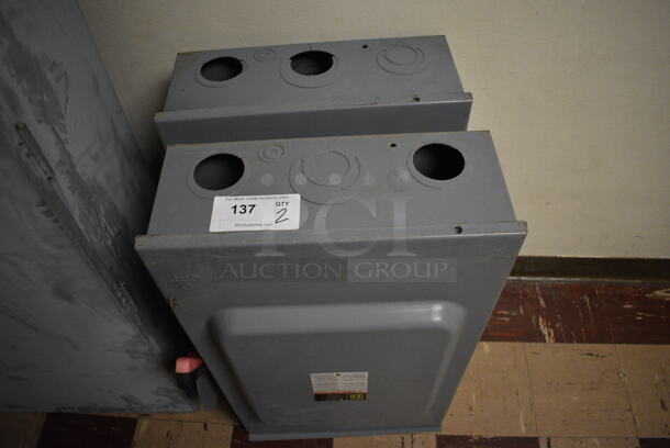 2 Square D Gray Metal Heavy Duty Safety Switch. BUYER MUST REMOVE. 19x10x29. 2 Times Your Bid! (Clearview Elementary - Upper Level Hallway) - Image 7 of 7