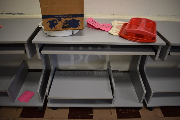 3 Gray Desks on Casters w/ Contents. BUYER MUST REMOVE. 36x30x29.5. 3 Times Your Bid! (Clearview Elementary - Room 1) - Image 3 of 5