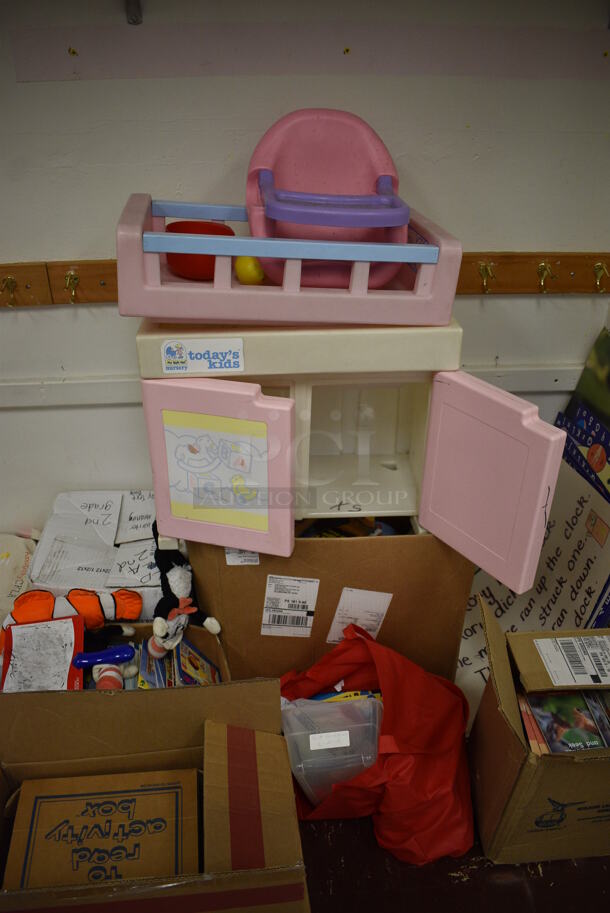 ALL ONE MONEY! Lot of Various Cardboard Boxes of Books and Toys. BUYER MUST REMOVE. (Clearview Elementary - Room 4) - Image 7 of 10