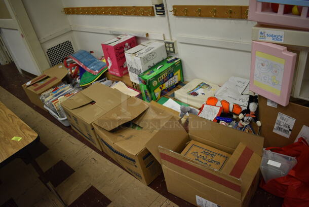 ALL ONE MONEY! Lot of Various Cardboard Boxes of Books and Toys. BUYER MUST REMOVE. (Clearview Elementary - Room 4) - Image 10 of 10