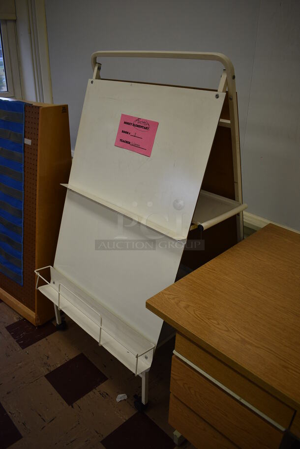 ALL ONE MONEY! Lot of Various Items; Desk, Table, Easel and Stand. Includes 48x14x48. BUYER MUST REMOVE. (Clearview Elementary - Room 3) - Image 4 of 7