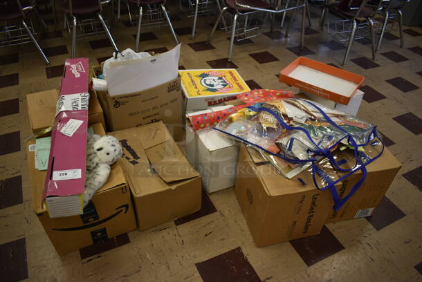 ALL ONE MONEY! Lot of Various Boxes of Books and Textbooks! BUYER MUST REMOVE. (Clearview Elementary - Room 3)