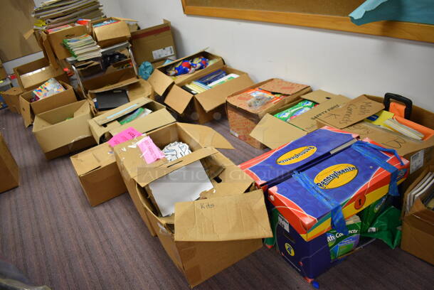 ALL ONE MONEY! MEGA ROOM LOT Including Various Books, Textbooks and Bins! Does Not Include Bookshelves. BUYER MUST REMOVE. (Clearview Elementary - Lower Level) - Image 4 of 10