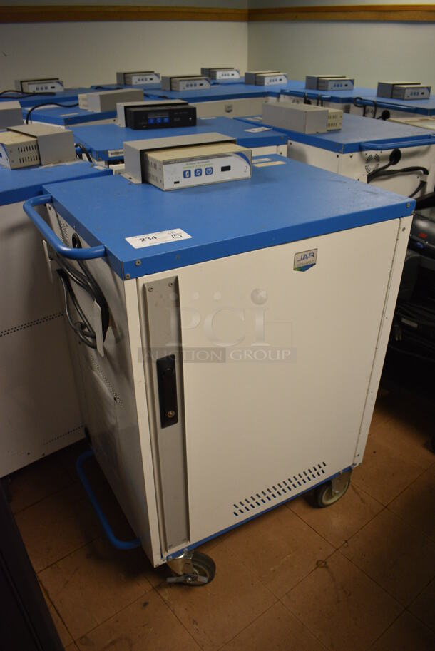 15 JAR Ultra Light Gray and Blue Metal Laptop Charging AV Carts on Commercial Casters. 26x20x34. 15 Times Your Bid! (Clearview Elementary - Lower Level) - Image 2 of 5