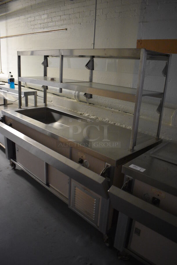 Servolift Eastern Model 502-3R Metal Commercial Portable Buffet Station w/ 2 Over Shelves and Tray Slide on Commercial Casters. BUYER MUST REMOVE. 120/208 Volts, 1 Phase. 76.5x44x64. (Clearview Elementary - Lower Level) - Image 10 of 10