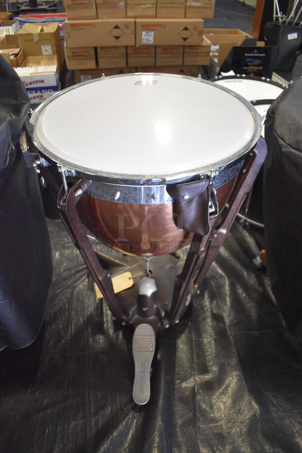 Ludwig Floor Style Drum w/ Ludwig Drumhead and Black Cover. 29x29x34. (Middle School Gym)