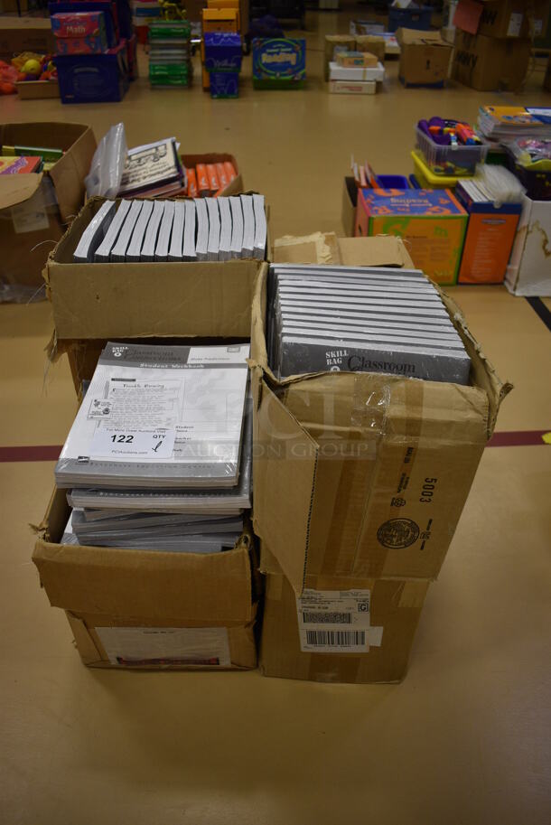 ALL ONE MONEY! Lot of Various Items Including Classroom Connections Student Workbooks. (Chipperfield Elementary Gym)