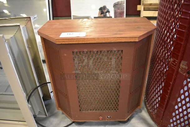 Wood Pattern Portable Heater on Casters. 21.5x12x23. (Middle School Gym)