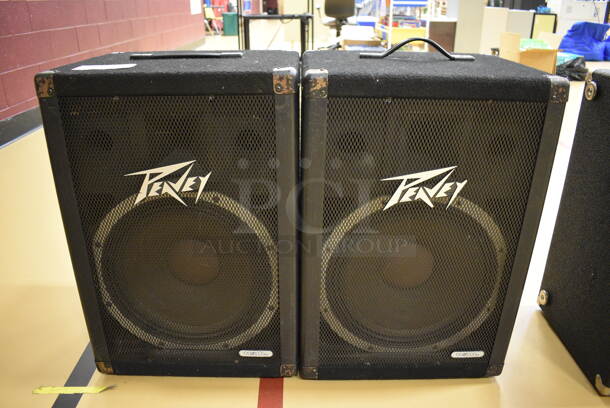 2 Peavey Model 115DL 8 Ohm Speakers. 17.5x14.5x26. 2 Times Your Bid! (Chipperfield Elementary Gym)