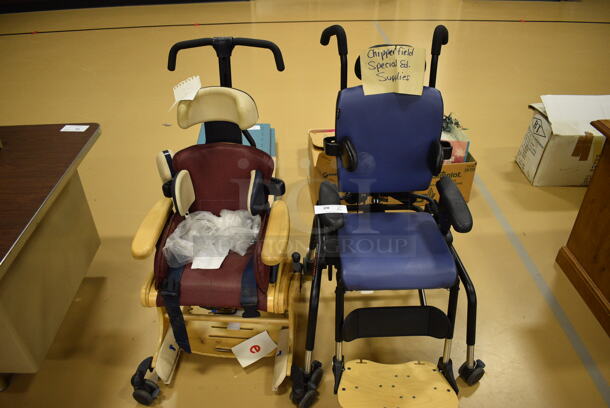 2 Wheelchairs. 24x31x44, 24x29x42. 2 Times Your Bid! (Chipperfield Elementary Gym)
