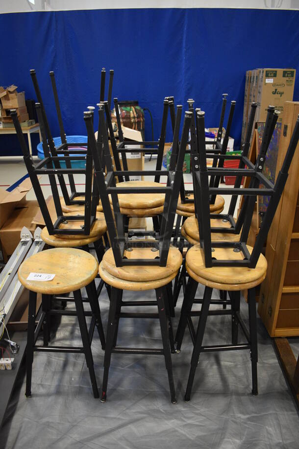 17 Wooden Stools. Includes 13x13x24. 17 Times Your Bid! (Middle School Gym)