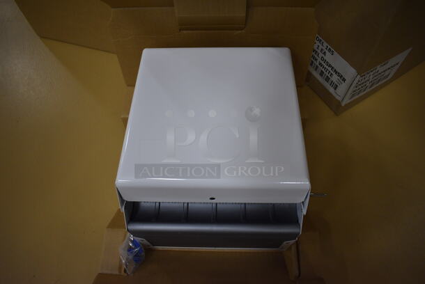 17 BRAND NEW IN BOX! White Metal Wall Mount Paper Towel Dispenser. 12x9x12. 17 Times Your Bid! (Chipperfield Elementary Gym)
