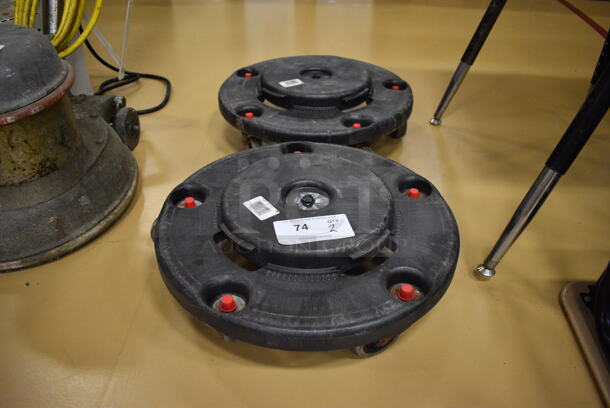 2 Black Poly Trash Can Dolly on Commercial Casters. 18x18x7. 2 Times Your Bid! (Chipperfield Elementary Gym)