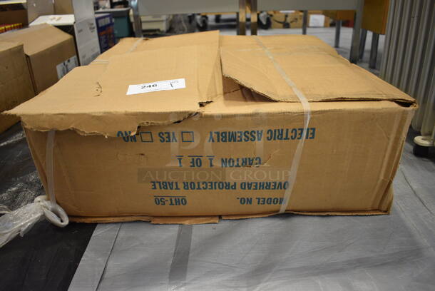 BRAND NEW IN BOX! Model OHT-50 Overhead Projector Table. (Middle School Gym)
