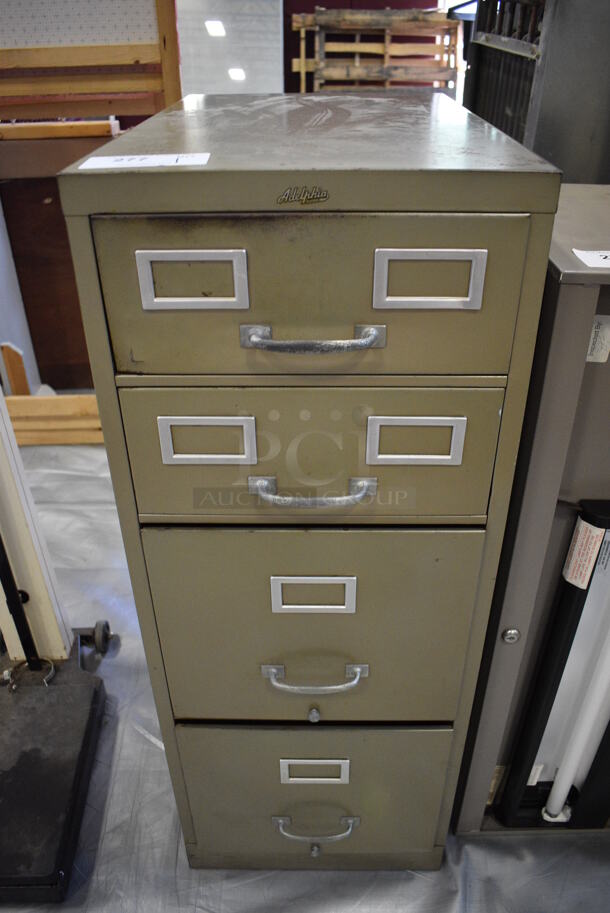 Adelphia Metal 4 Drawer Filing Cabinet. 15.5x25x40. (Middle School Gym)