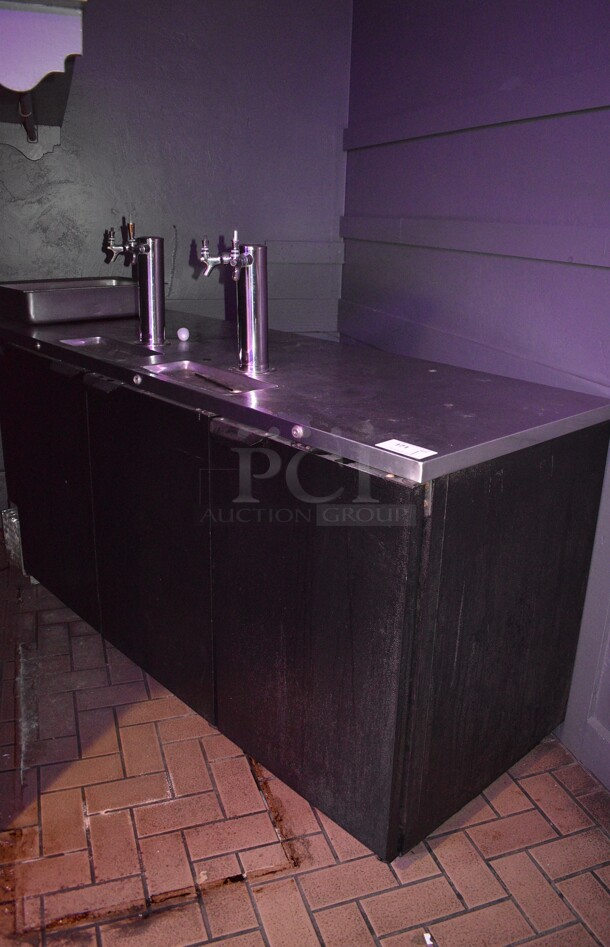 Beverage Air Stainless Steel Commercial Direct Draw Kegerator w/ 2 Beer Towers. 115 Volts, 1 Phase. 79x28x52. Tested and Does Not Power On. (vestibule)