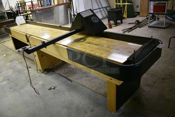 Shuffleboard Champion Floor Style Shuffleboard Board w/ Money Acceptor, Scoreboard and Cleaner. BUYER MUST REMOVE. 168x31x33. (basement) - Image 2 of 11