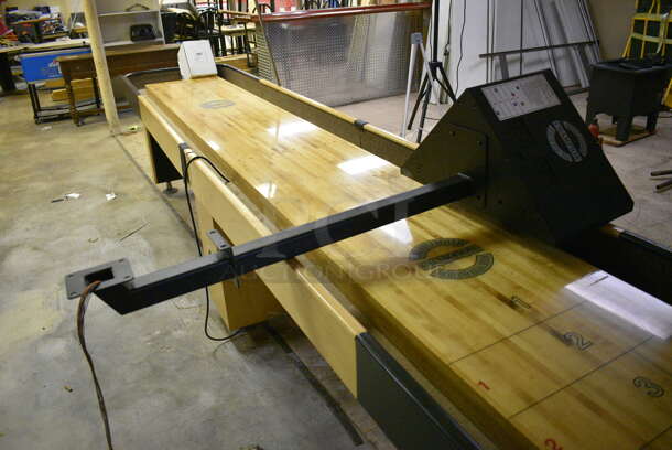 Shuffleboard Champion Floor Style Shuffleboard Board w/ Money Acceptor, Scoreboard and Cleaner. BUYER MUST REMOVE. 168x31x33. (basement) - Image 3 of 11