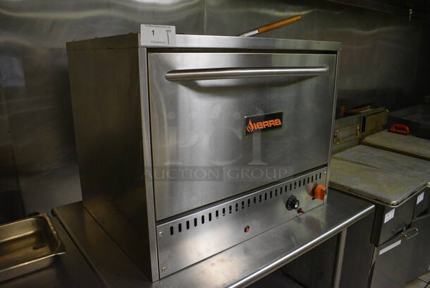2019 Sierra Model SRPO 36 Stainless Steel Commercial Countertop Natural Gas Powered Pizza Oven w/ Cooking Stones and Pizza Peel. Item Was in Working Condition on Last Day of Business. 36x29x28.5. (kitchen) - Image 3 of 6