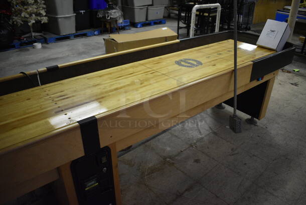 Shuffleboard Champion Floor Style Shuffleboard Board w/ Money Acceptor, Scoreboard and Cleaner. BUYER MUST REMOVE. 168x31x33. (basement) - Image 8 of 11