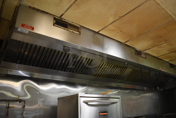 20' Stainless Steel Commercial Return Air Grease Hood w/ Lights and Filters. BUYER MUST REMOVE. 240x54x18. (kitchen)