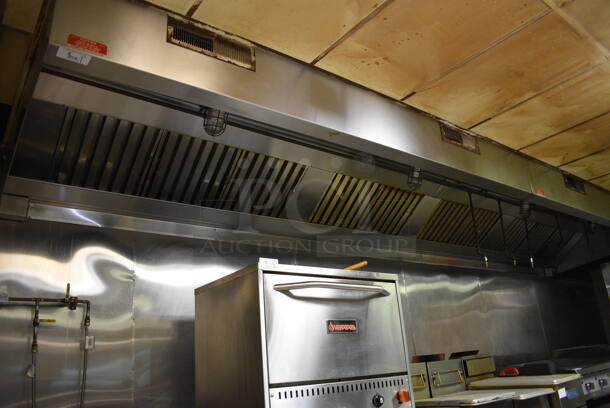 20' Stainless Steel Commercial Return Air Grease Hood w/ Lights and Filters. BUYER MUST REMOVE. 240x54x18. (kitchen) - Image 2 of 9