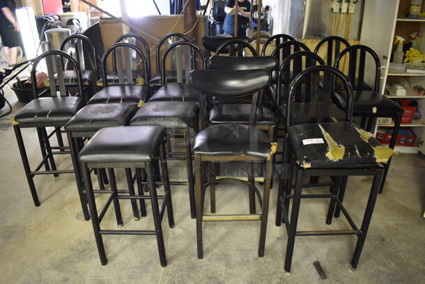ALL ONE MONEY! Lot of 20 Various Metal Bar Height Chairs and Stools. Includes 18x18x44. (basement)