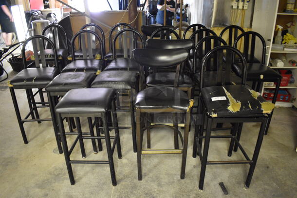 ALL ONE MONEY! Lot of 20 Various Metal Bar Height Chairs and Stools. Includes 18x18x44. (basement) - Image 1 of 4
