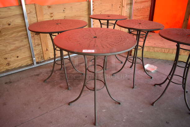 5 Metal Bar Height Patio Tables. 36x36x40, 30x30x40. 5 Times Your Bid! (patio)