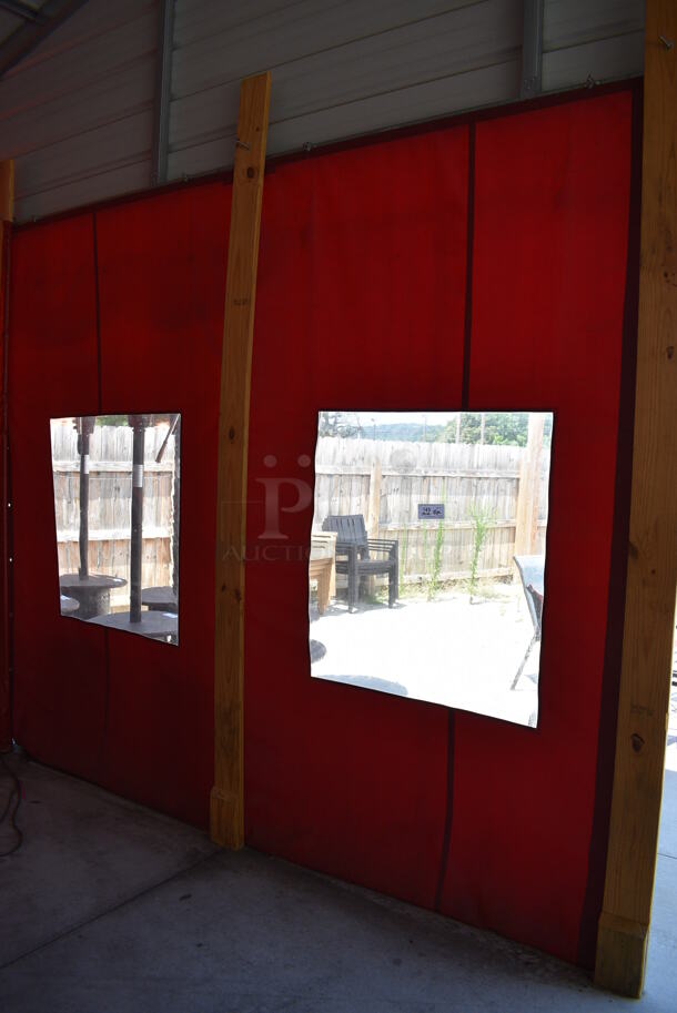 6 Red Patio Weather Guard Sheets. BUYER MUST REMOVE. 60x110, 120x110. 6 Times Your Bid! (patio) - Image 2 of 5