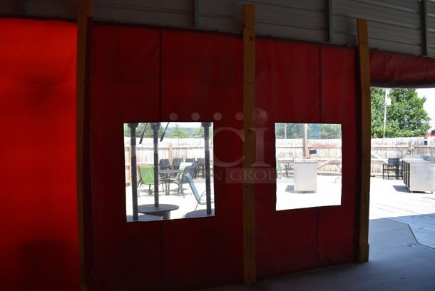 6 Red Patio Weather Guard Sheets. BUYER MUST REMOVE. 60x110, 120x110. 6 Times Your Bid! (patio) - Image 4 of 5
