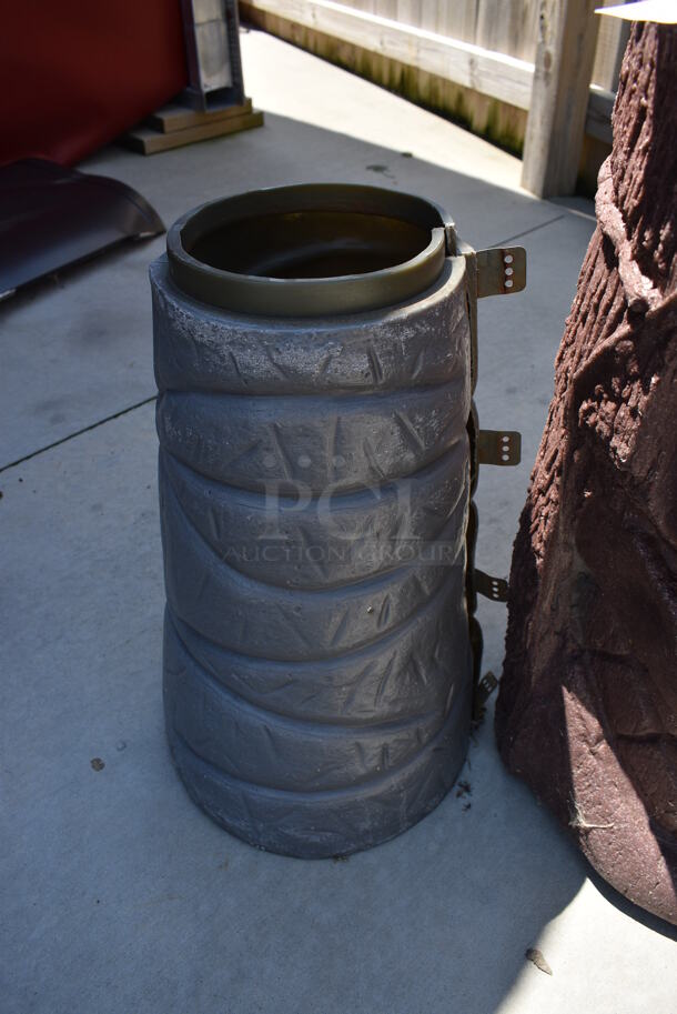 2 Poly Pieces; Totem Style Vase and Gray Base Cover. 14x14x23, 10x10x18. 2 Times Your Bid! (patio) - Image 3 of 4