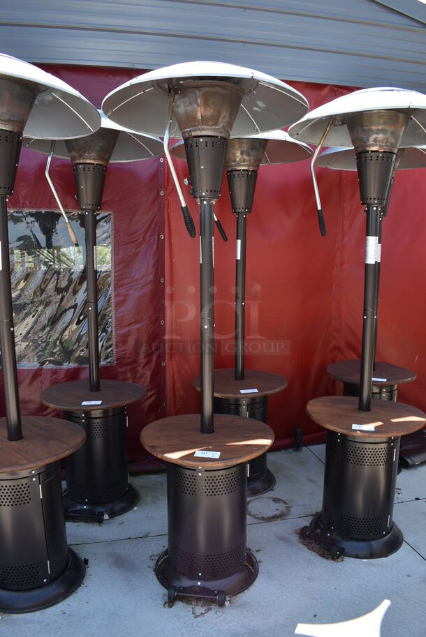 Hampton Bay Model HD10 Metal Floor Style Propane Gas Powered Outdoor Patio Heater. 38,200 BTU. 32x32x94 - Image 1 of 7