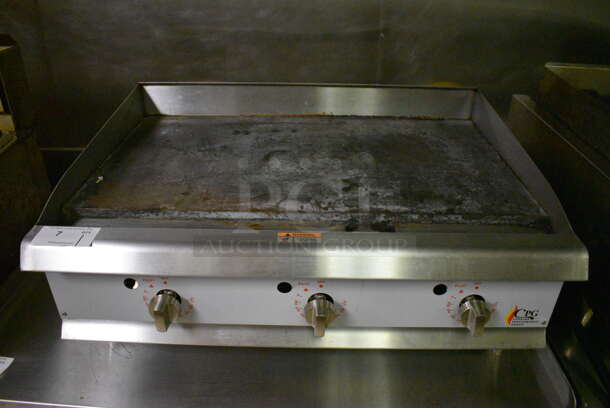 CPG Stainless Steel Commercial Countertop Natural Gas Powered Flat Top Griddle w/ Thermostatic Controls. Item Was in Working Condition on Last Day of Business. 36x30x16. (kitchen) - Image 1 of 6