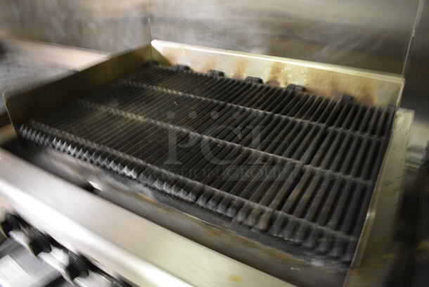 Wells Stainless Steel Commercial Countertop Natural Gas Powered Charbroiler Grill w/ Cleaning Brush and Scraper. Item Was in Working Condition on Last Day of Business. 36x31x18. (kitchen) - Image 3 of 8
