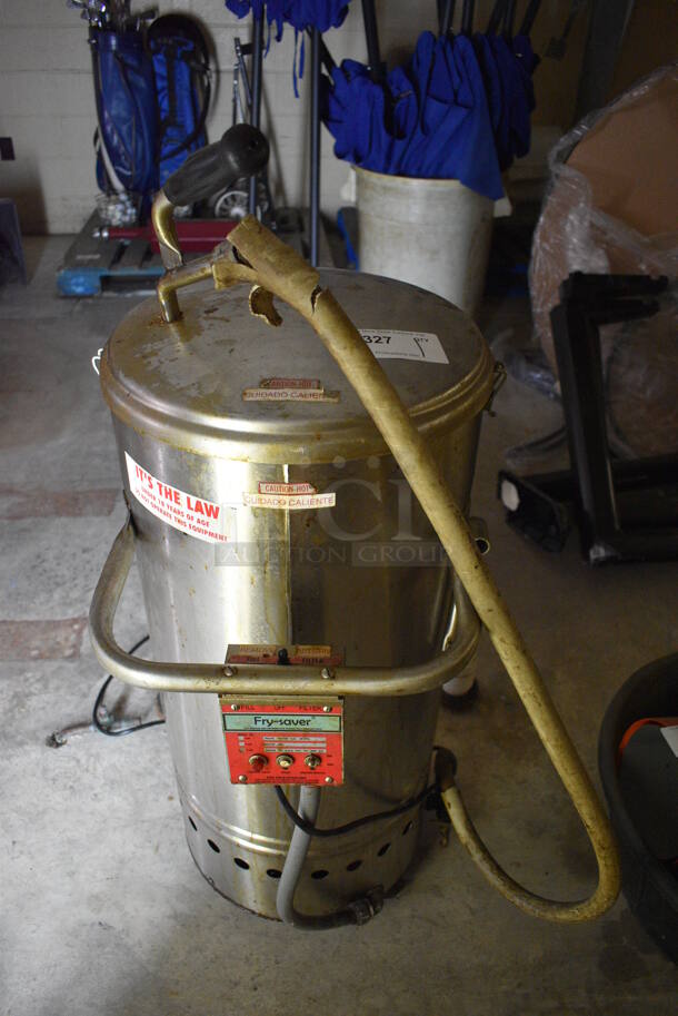 Fry-saver Model F-150 Metal Commercial Oil Filtration System. For Parts. 115 Volts, 1 Phase. 17x21x40. (basement)