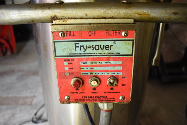 Fry-saver Model F-150 Metal Commercial Oil Filtration System. For Parts. 115 Volts, 1 Phase. 17x21x40. (basement) - Image 4 of 5
