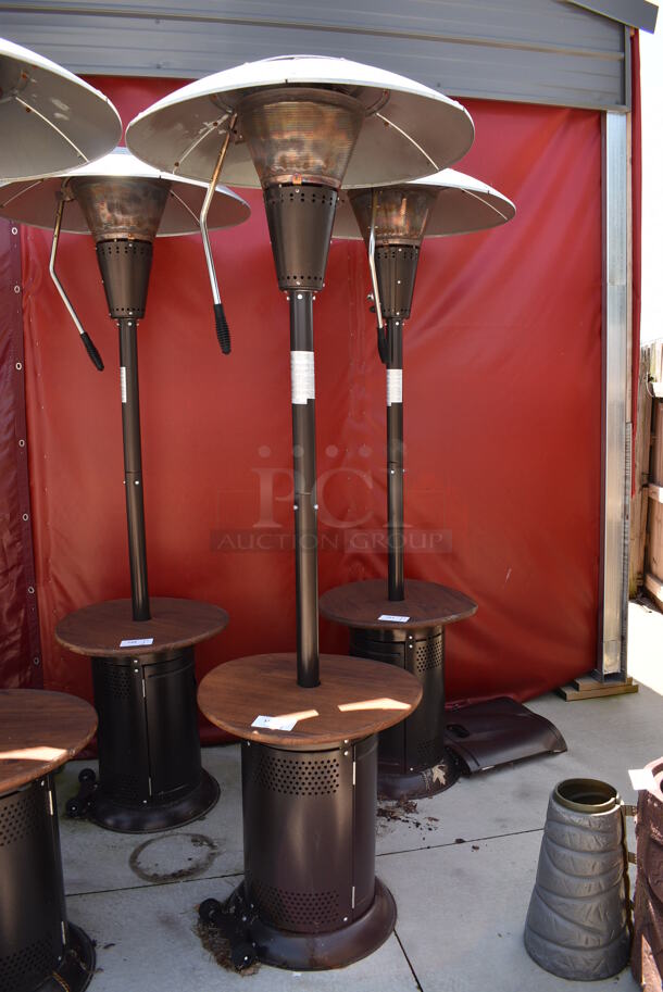 Hampton Bay Model HD10 Metal Floor Style Propane Gas Powered Outdoor Patio Heater. 38,200 BTU. 32x32x94 - Image 1 of 5