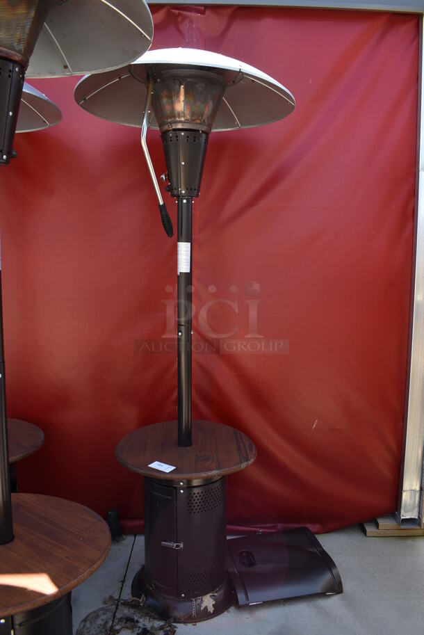 Hampton Bay Model HD10 Metal Floor Style Propane Gas Powered Outdoor Patio Heater. 38,200 BTU. 32x32x94 - Image 1 of 7