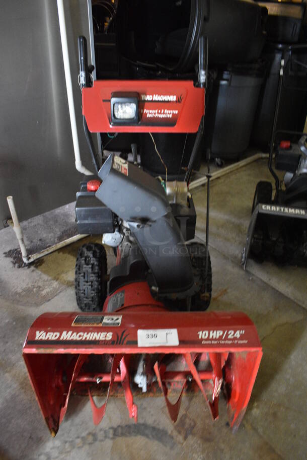 MTD Yard Machines Metal Electric Start Self Propelled Snow Thrower. Working Condition Is Unknown. 24x53x44. (basement) - Image 1 of 7