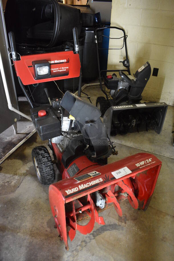MTD Yard Machines Metal Electric Start Self Propelled Snow Thrower. Working Condition Is Unknown. 24x53x44. (basement) - Image 3 of 7