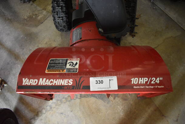 MTD Yard Machines Metal Electric Start Self Propelled Snow Thrower. Working Condition Is Unknown. 24x53x44. (basement) - Image 4 of 7