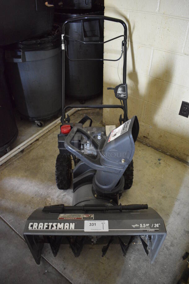 Craftsman 5.5 HP Metal Snow Thrower. Working Condition Is Unknown. 24x45x39. (basement) - Image 1 of 6