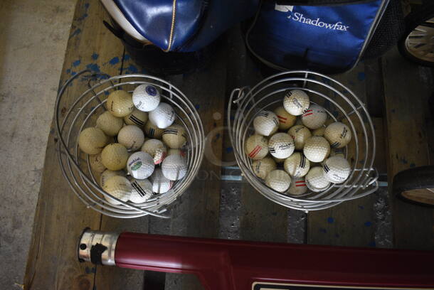 PALLET LOT of 2 Golf Club Bags, 2 Bins of Golf Balls, Bag Stand and 10 Clubs. (basement) - Image 6 of 6