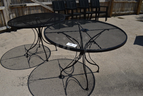 2 Black Mesh Metal Patio Tables. 42x42x30. 2 Times Your Bid! (patio)