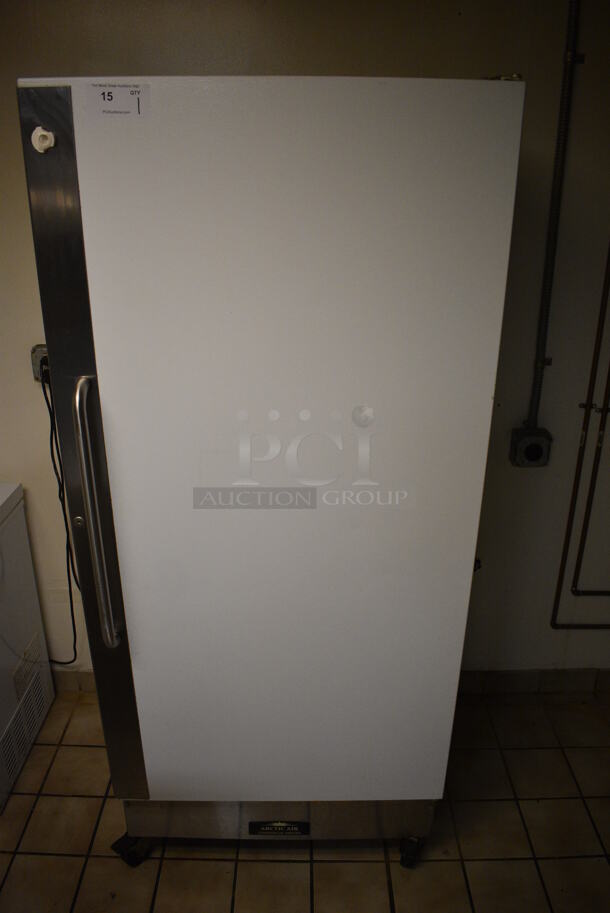 Arctic Air Model F22CW12 Metal Commercial Single Door Reach In Freezer on Commercial Casters. 115 Volts, 1 Phase. 32x30x74.5. Tested and Working! (kitchen) - Image 1 of 7