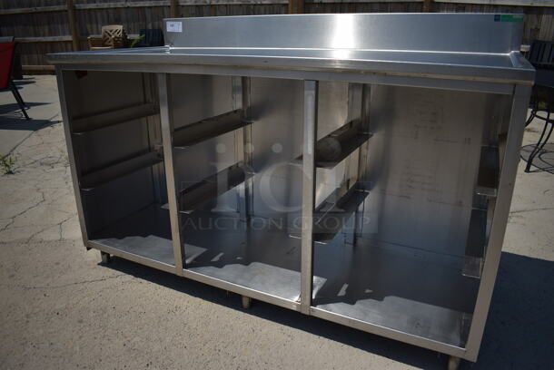 Stainless Steel Counter w/ Pan Rack Interior. 67.5x30x45. (patio) - Image 4 of 4
