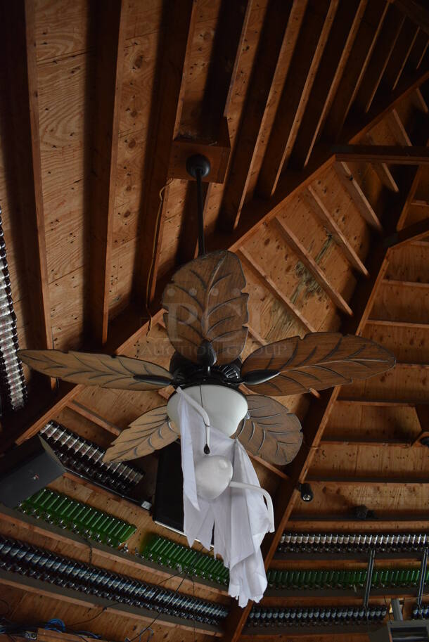 4 Metal and Wooden Ceiling Mount Fans. BUYER MUST REMOVE. 4 Times Your Bid! (patio)