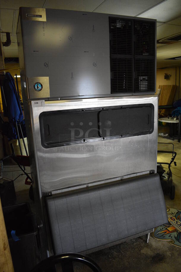 2017 Hoshizaki Model KM-1301SAH Stainless Steel Commercial Ice Head on Hoshizaki Model B-1300SS Stainless Steel Commercial Bin. BUYER MUST REMOVE. 208-230 Volts, 1 Phase. 48x42x94. Tested and Working! (basement) - Image 2 of 7